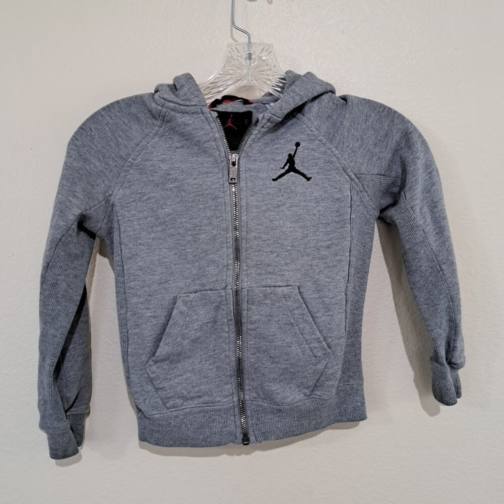 Jordan Youth full zip hoodie size small grey with logo on chest